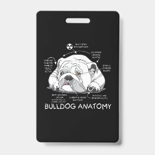 Funny Cute English Bulldog Anatomy Dog Biology ID Badge