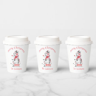 Funny Cute Festive Dogs Merry Christmas Paper Cups