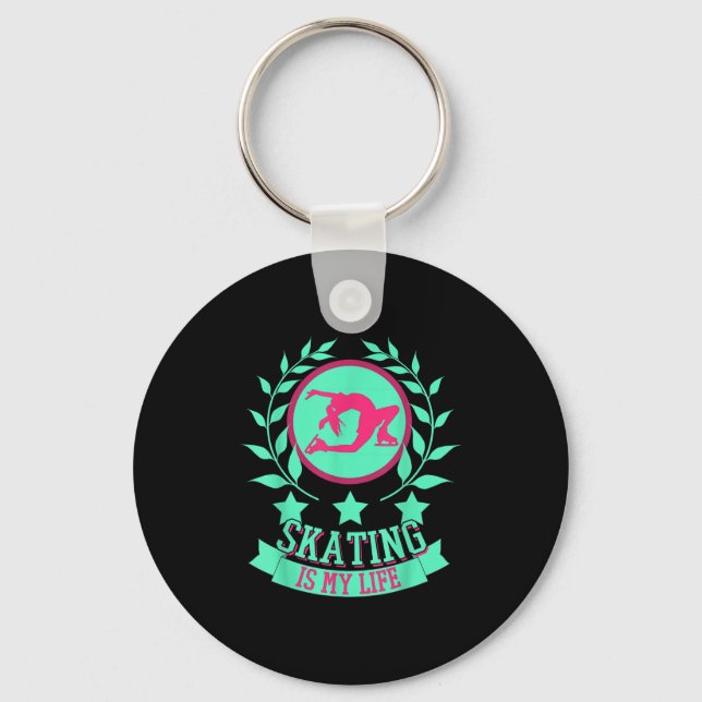 Funny Cute Figure Skater For Ice Skating Srt Gift  Key Ring (Front)