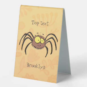 Funny cute fluffy spider cartoon