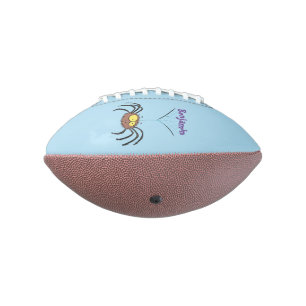 Funny cute fluffy spider cartoon american football
