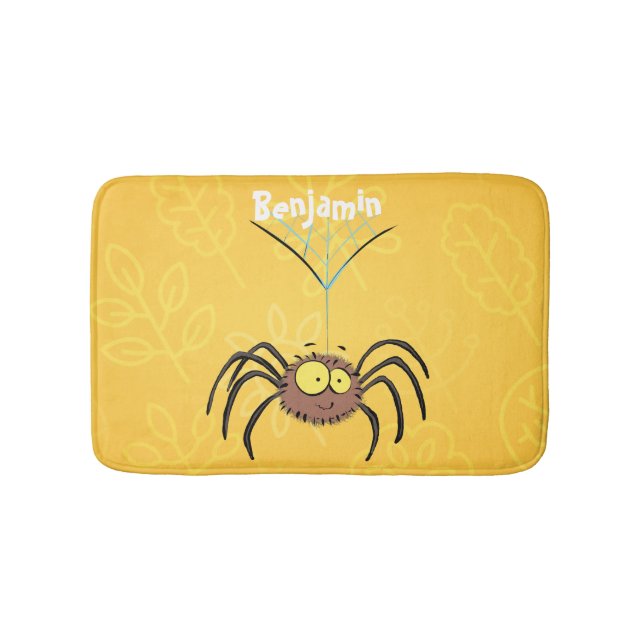 Funny cute fluffy spider cartoon bath mat (Front)