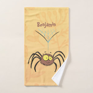 Funny cute fluffy spider cartoon bath towel set