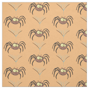 Funny cute fluffy spider cartoon fabric