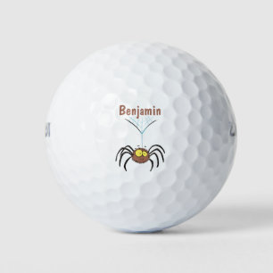 Funny cute fluffy spider cartoon golf balls