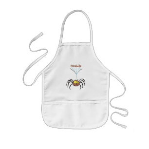 Funny cute fluffy spider cartoon kids apron