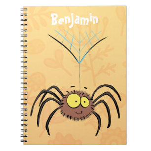 Funny cute fluffy spider cartoon notebook