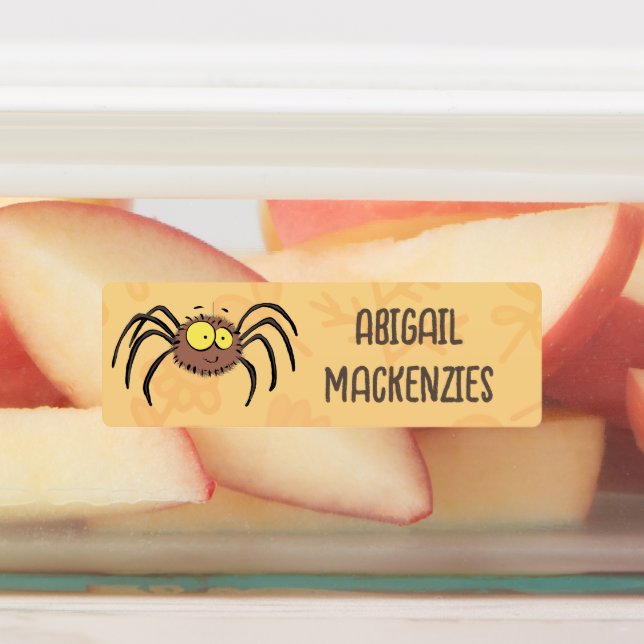 Funny cute fluffy spider cartoon personalised (Affixed)