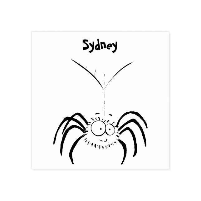 Funny cute fluffy spider cartoon rubber stamp (Imprint)