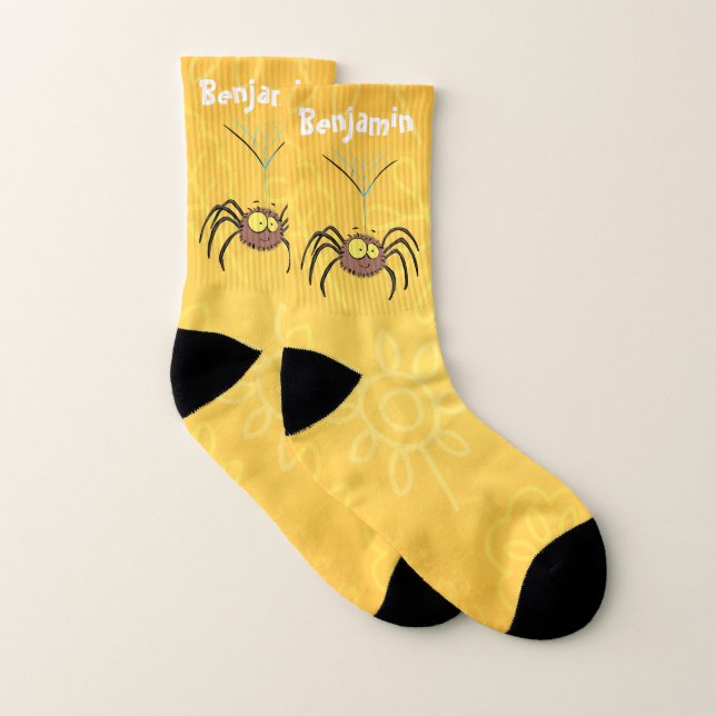 Funny cute fluffy spider cartoon socks (Pair)