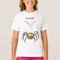 Funny cute fluffy spider cartoon