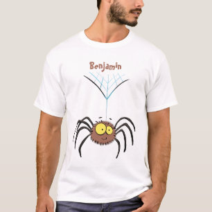 Funny cute fluffy spider cartoon T-Shirt