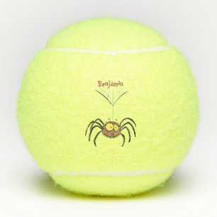 Funny cute fluffy spider cartoon tennis balls