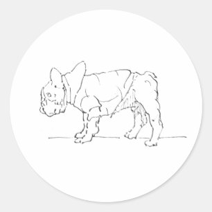 Funny Cute French Bulldog, Dog Humor Classic Round Sticker
