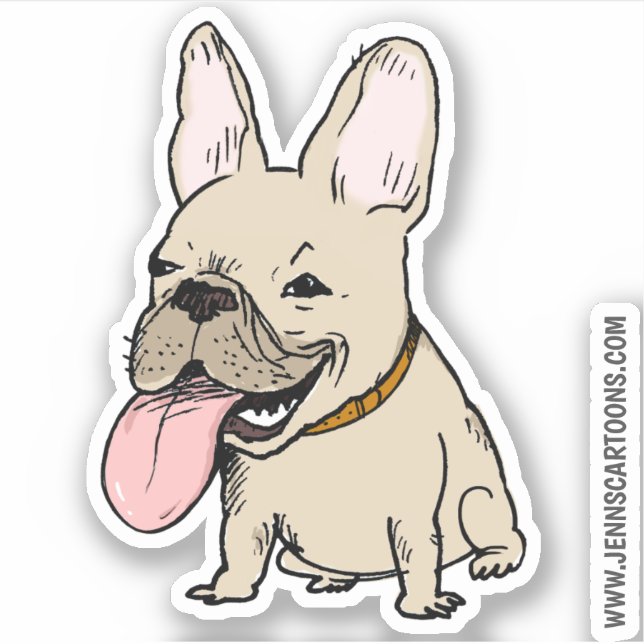 Funny Cute French Bulldog | Frenchie Cartoon Dog (Front)