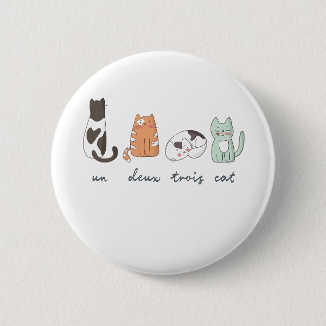 Funny Cute French Cat 6 Cm Round Badge (Front)