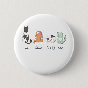 Funny Cute French Cat 6 Cm Round Badge
