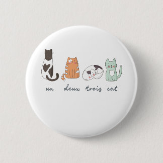 Funny Cute French Cat 6 Cm Round Badge