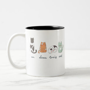 Funny Cute French Cat Two-Tone Coffee Mug