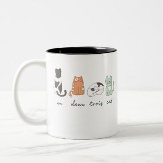 Funny Cute French Cat Two-Tone Coffee Mug