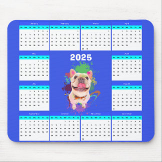 Funny Cute Frenchie Dog Calendar  Mouse Mat