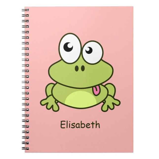 Funny cute frog cartoon kids notebook (Front)