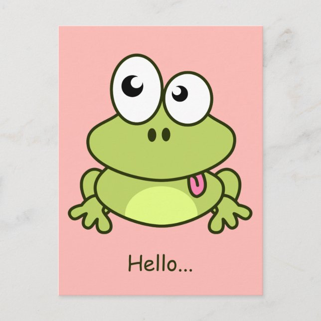 Funny cute frog cartoon kids postcard (Front)