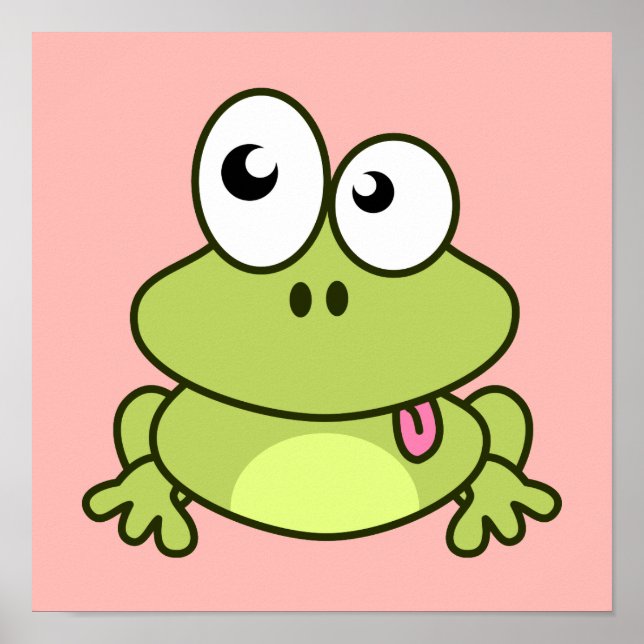 Funny cute frog cartoon nursery poster (Front)