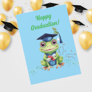 Funny Cute Frog Graduation Greeting Card