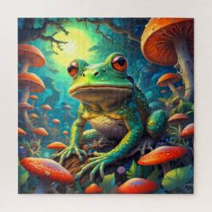 Funny Cute Frog Sitting jigsaw puzzle