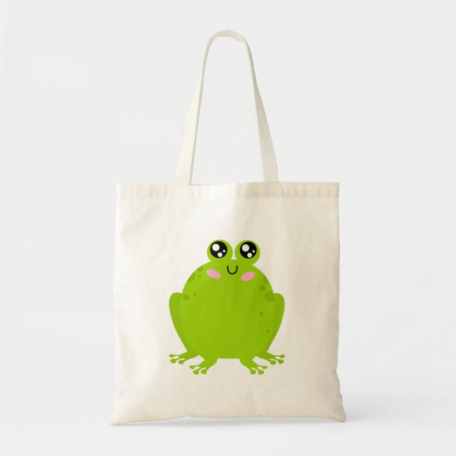 Funny Cute Frog Tote Bag (Front)
