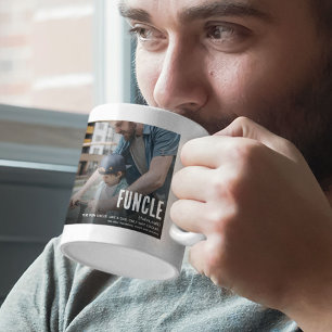 Funny Cute FUNCLE 2 Photo Uncle Christmas Coffee Mug
