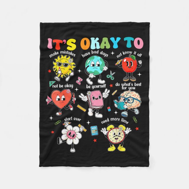 Funny Cute Funny It's Okay Different Fleece Blanket (Front)
