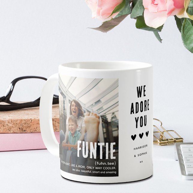 Funny Cute FUNTIE 2 Photo Auntie Christmas Coffee Mug (Creator Uploaded)