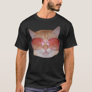 Funny Cute Geeky Hipster Cat Wearing Glasses T-Shirt