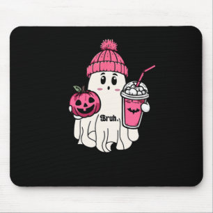 Funny Cute Ghost Bruh I Mean Boo Halloween Mouse Mat