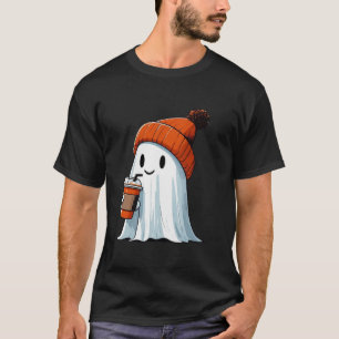 Funny Cute Ghost Coffee Lover Pumpkin Latte Hallow T-Shirt