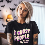 Funny Cute Ghost People Halloween T-Shirt<br><div class="desc">Embrace the ghostly humour all year long! 👻 Customise our 'I Ghost People' Tee with your unique touch. Get ready to laugh! 😄 #FunnyGhostTee #YearRoundHumor</div>