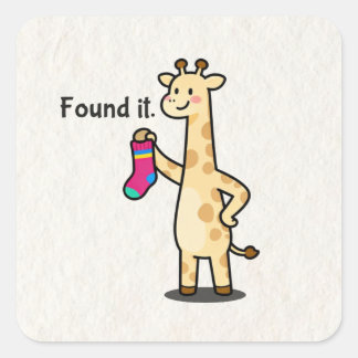 Funny Cute Giraffe Aesthetic  Square Sticker