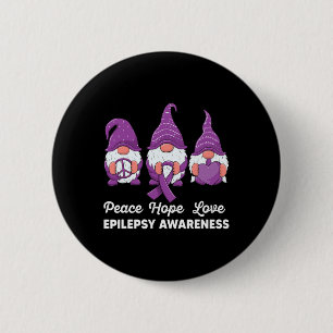 Funny Cute Gnomes Peace Hope Love Epilepsy Awarene 6 Cm Round Badge