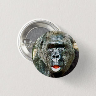 FUNNY CUTE GORILLA 3 CM ROUND BADGE
