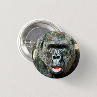FUNNY CUTE GORILLA 3 CM ROUND BADGE