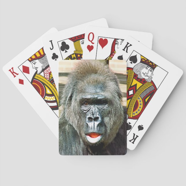 FUNNY CUTE GORILLA PLAYING CARDS (Back)