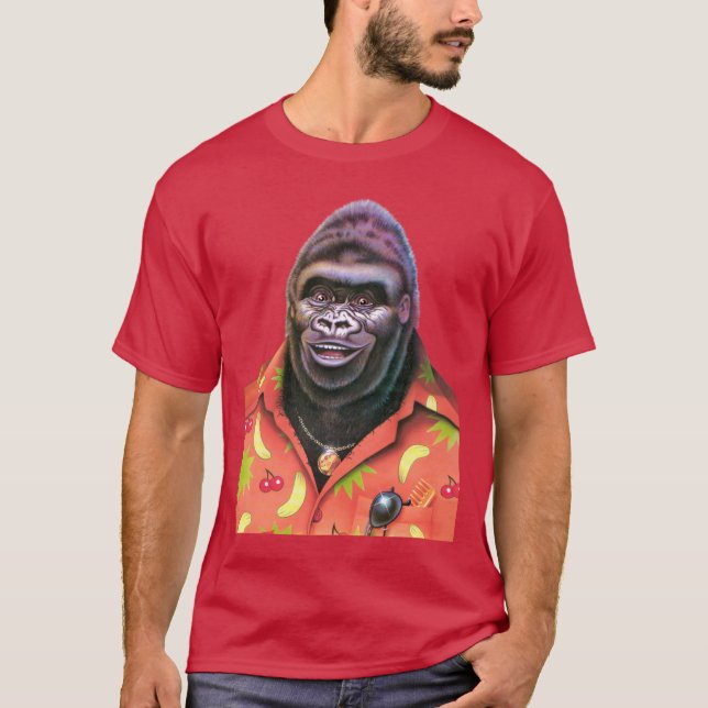 Funny cute Gorilla T shirt design. (Front)
