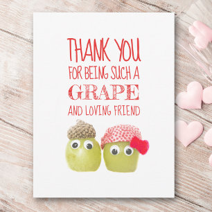 Funny cute grape friend Valentine's Day Postcard
