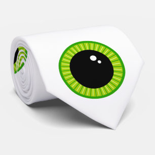 Funny Cute Green Eyeballs Tie