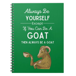 Funny Cute Green Goat Themed Gifts Animals Farmer Notebook