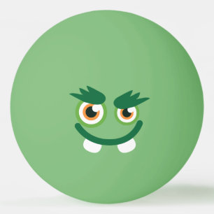 Funny Cute Green Monster. Ping Pong Ball