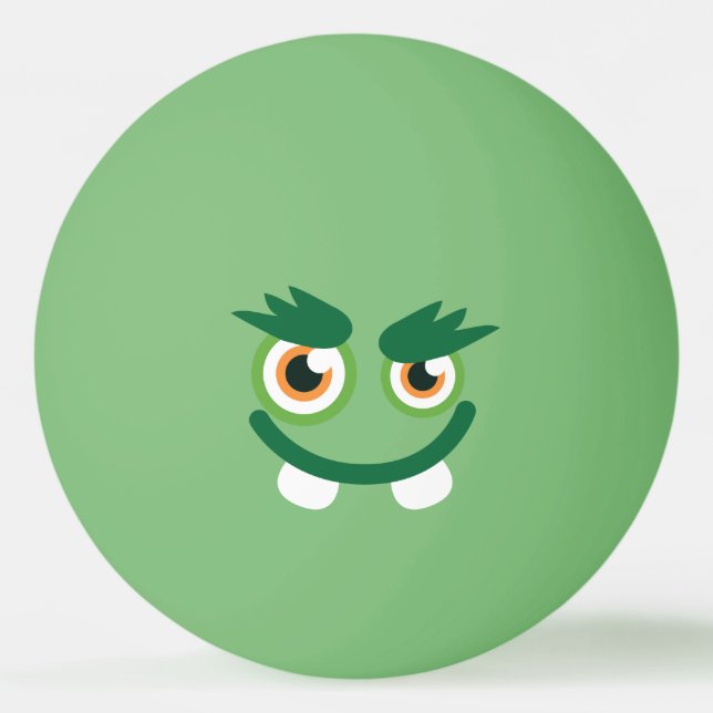 Funny  Cute Green Monster. Ping Pong Ball (Front)