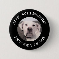 Funny Cute Grumpy White Dog 40th Birthday Black
